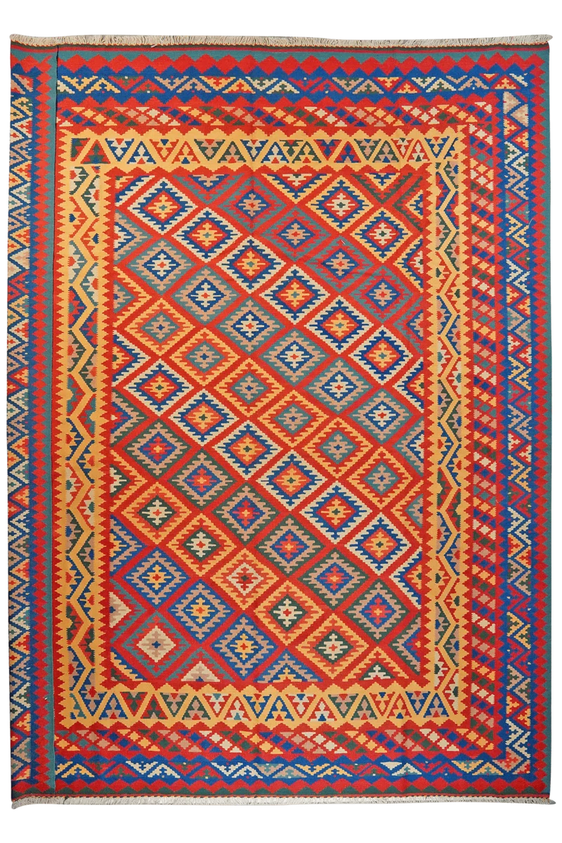 Kelim Gashgai · Handgewebt – Rot, 403x320 cm