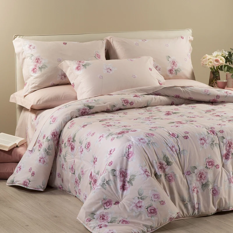 Trapunta Calduccia rosa juliet Bouquet in Cotone 150 gr/mq
