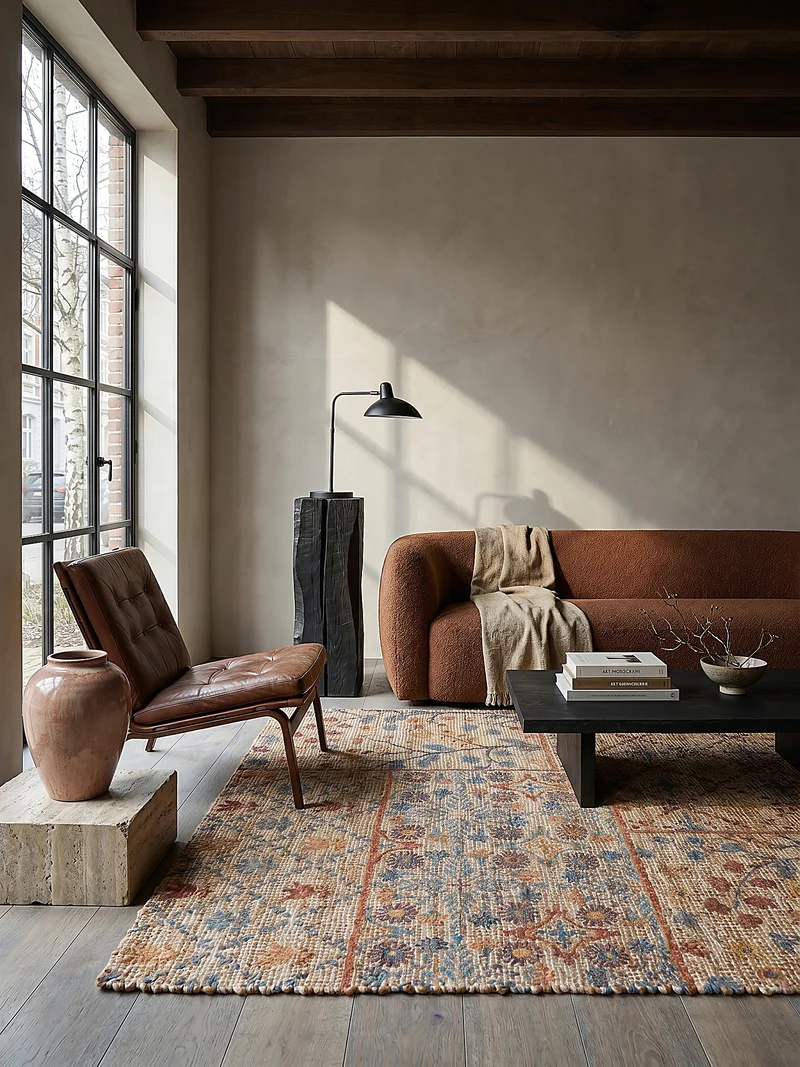 Teppich Jute Boho Patchwork, Wohnzimmer