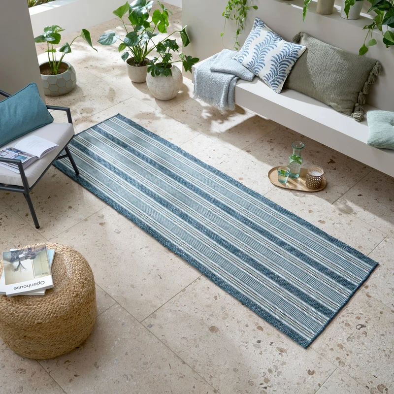 Outdoor Teppich Streifen Muster, Geometrisch, Terrasse schmutzabweisend