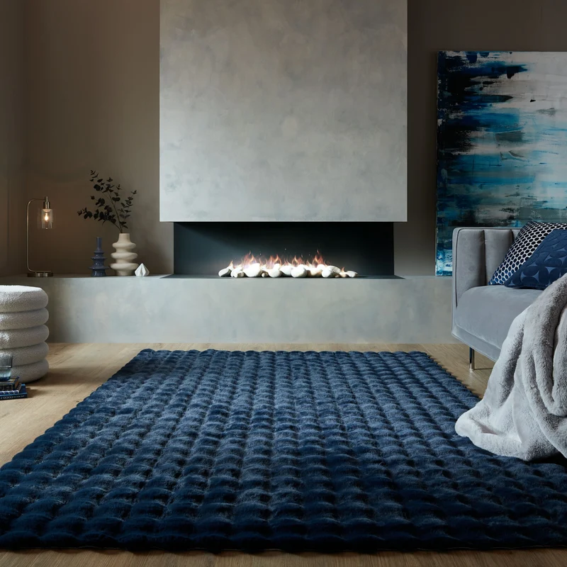 Hochflor-Teppich Kunstfell Waffelstruktur · 100 % Polyester · 35 mm