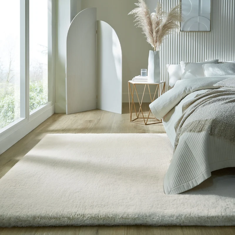 Hochflor Teppich Unifarben, Schlafzimmer