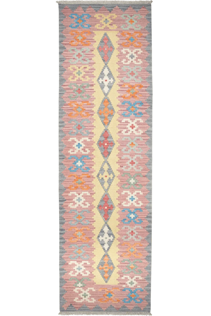 Kelim Gashgai · Handgewebt – Gelb, 292x81 cm