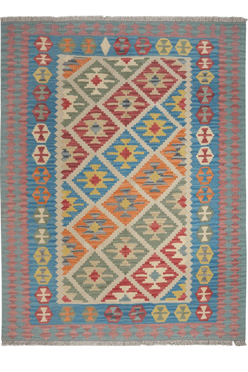 Kelim Gashgai · Handgewebt – Beige, 201x151 cm