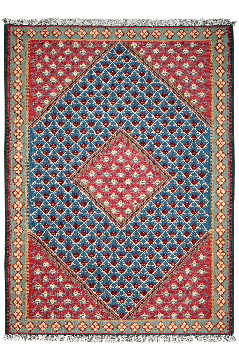 Kelim Senneh · Handgewebt – Blau, 149x109 cm