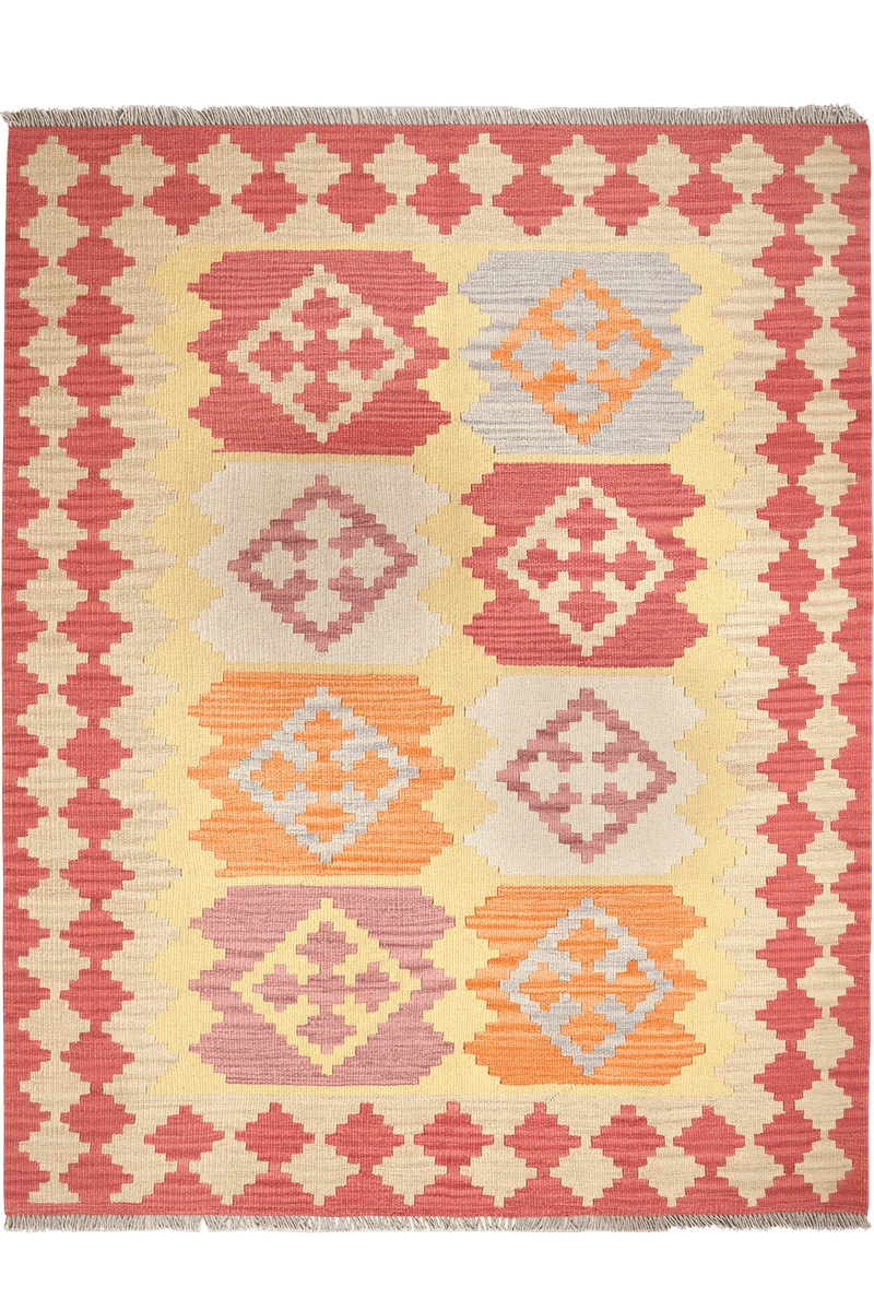 Kelim Gashgai · Handgewebt – Gelb, 193x151 cm