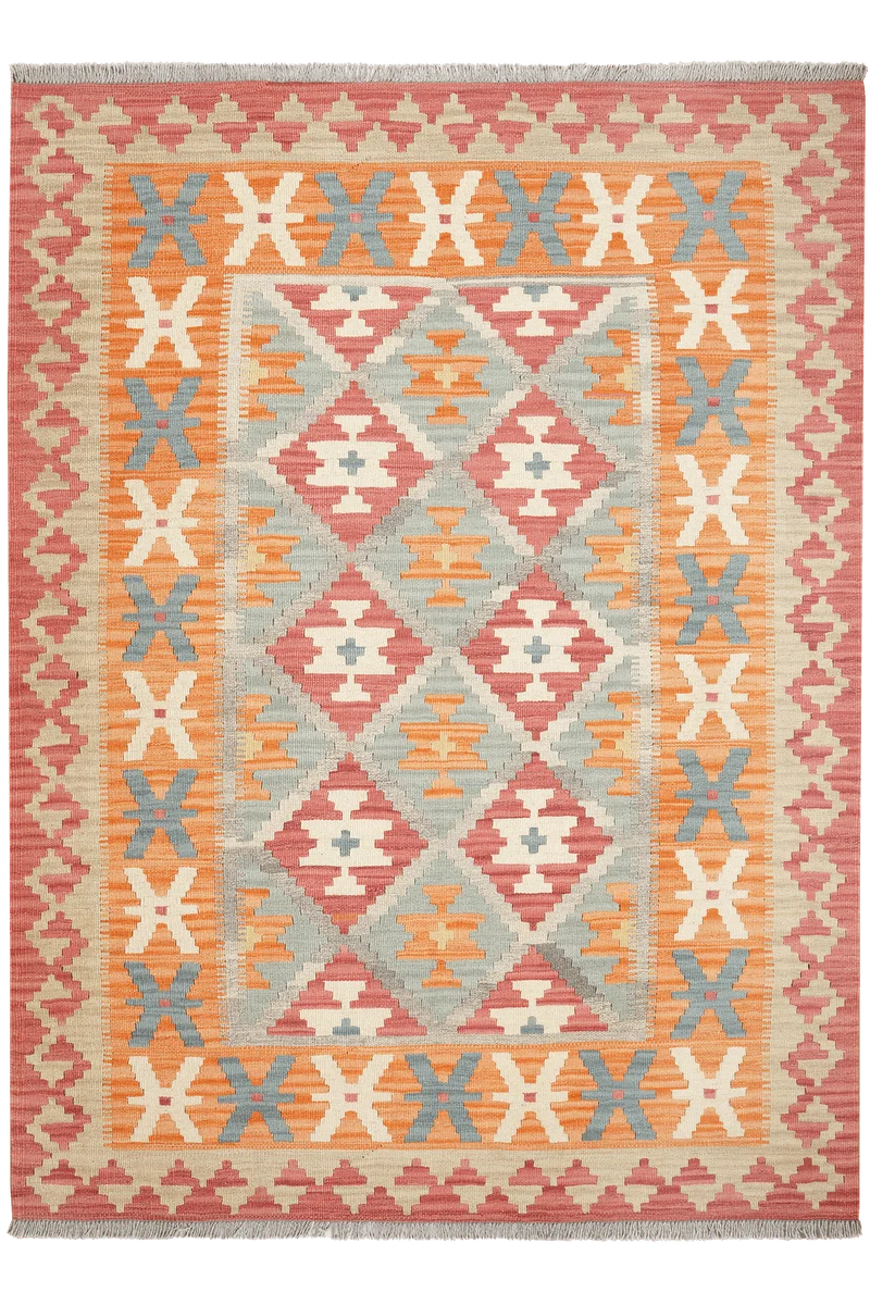 Kelim Gashgai · Handgewebt – Beige, 203x149 cm