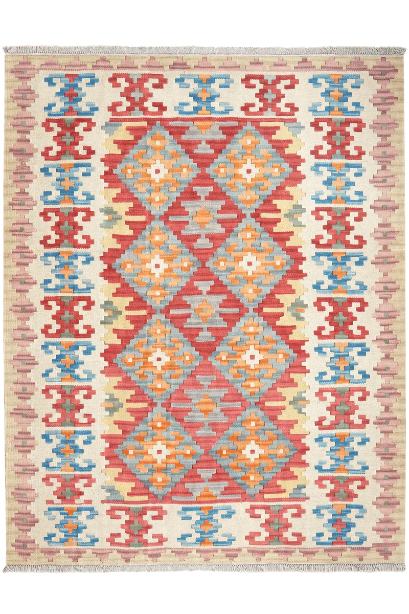 Kelim Gashgai · Handgewebt – Rot, 197x155 cm
