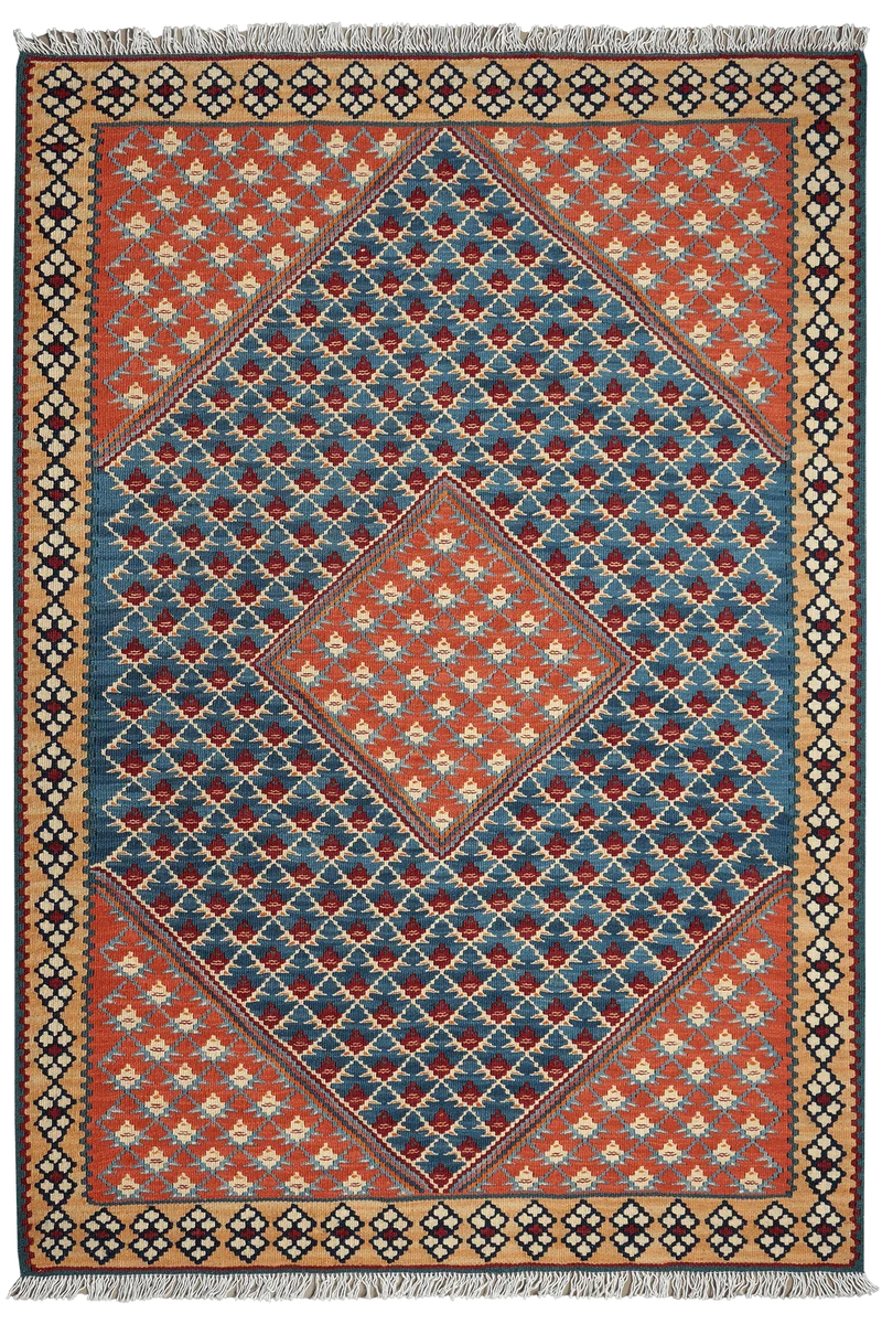 Kelim Senneh · Handgewebt – Blau, 151x106 cm