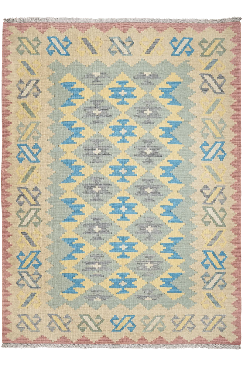 Kelim Gashgai · Handgewebt – Grün, 231x169 cm