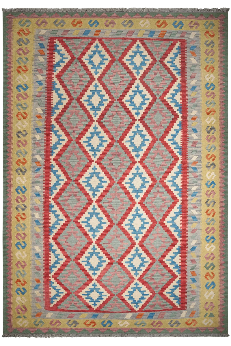 Kelim Gashgai · Handgewebt – Rot, 305x211 cm