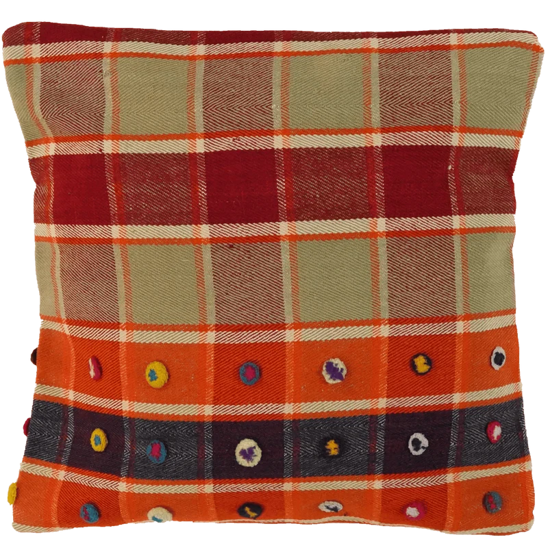 Kelim Kissen · Handgefertigt – Bunt, 65x65 cm