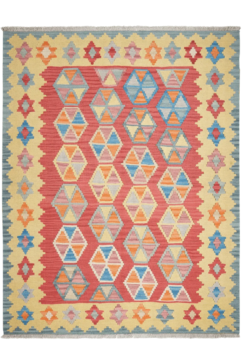 Kelim Gashgai · Handgewebt – Rot, 206x159 cm