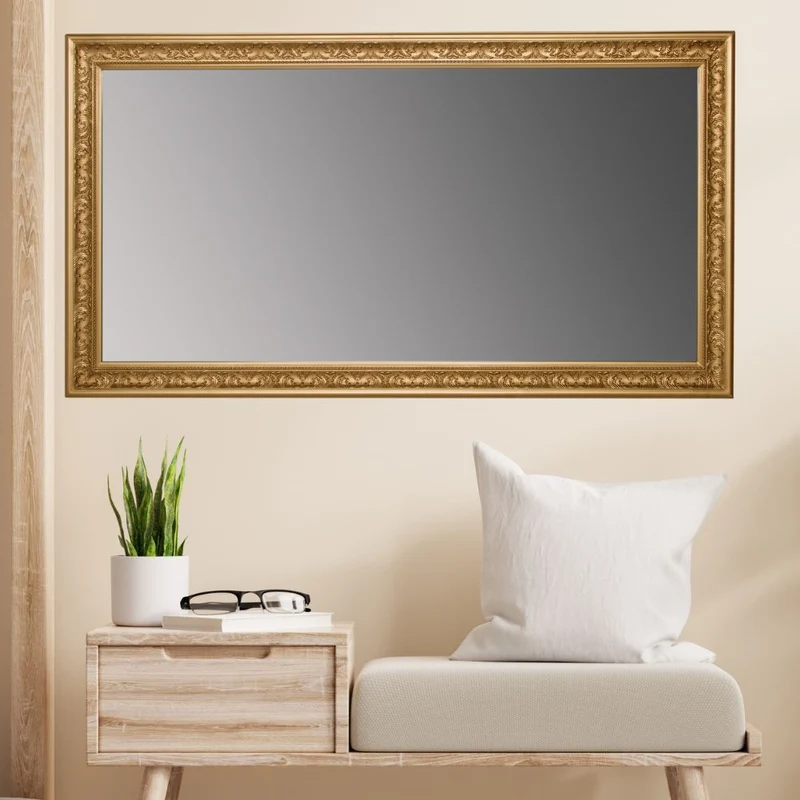 Traumhafter Spiegel FIORAL 132x72cm antik-gold Facette