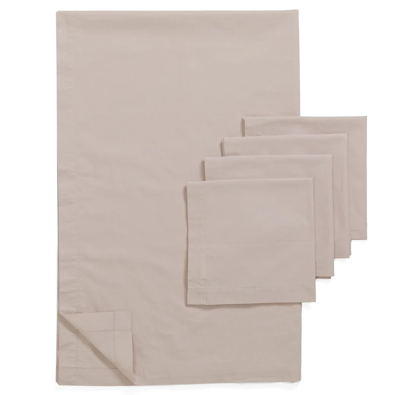 Baumwoll-Tischwäsche-Set Luzia [Beige]