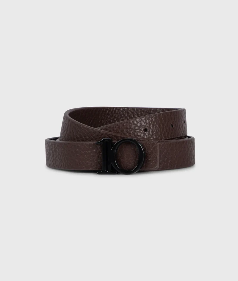 10DAYS AMSTERDAM Monogram Belt Chocolate