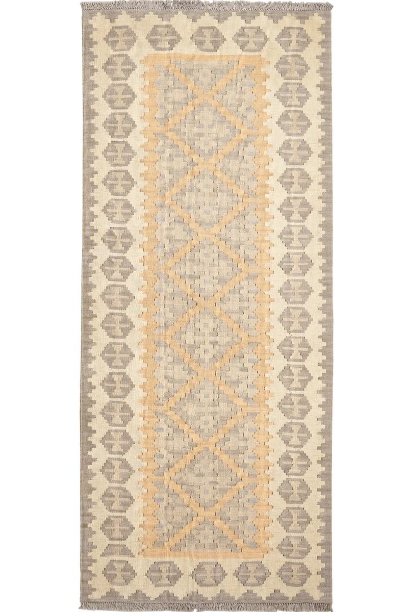 Kelim Gashgai · Handgewebt – Gelb, 200x82 cm