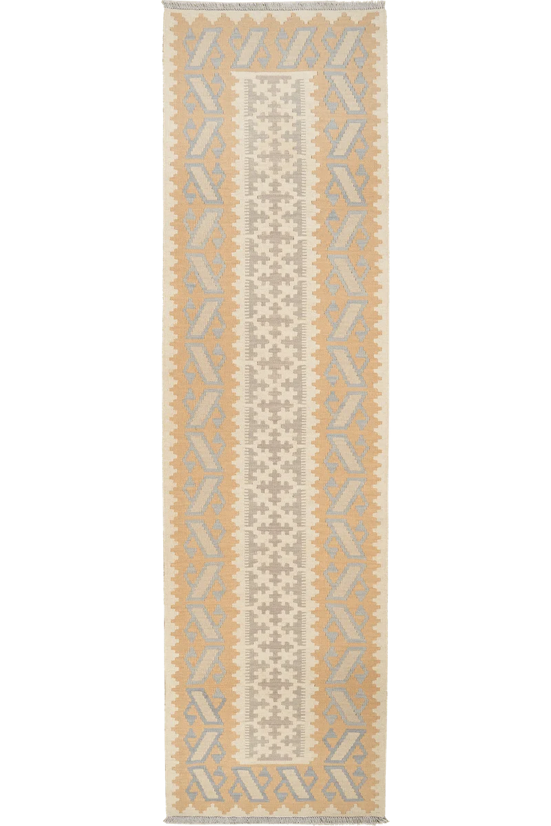 Kelim Gashgai · Handgewebt – Beige, 287x79 cm