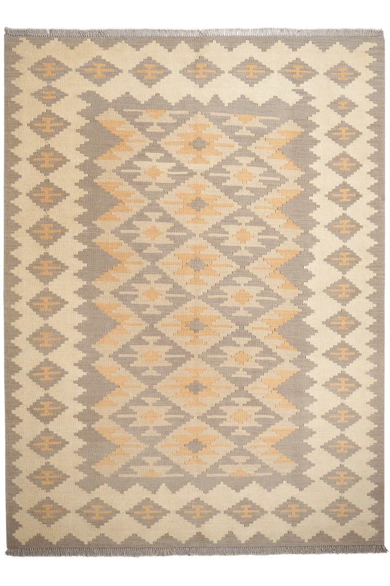 Kelim Gashgai · Handgewebt – Grau, 233x171 cm