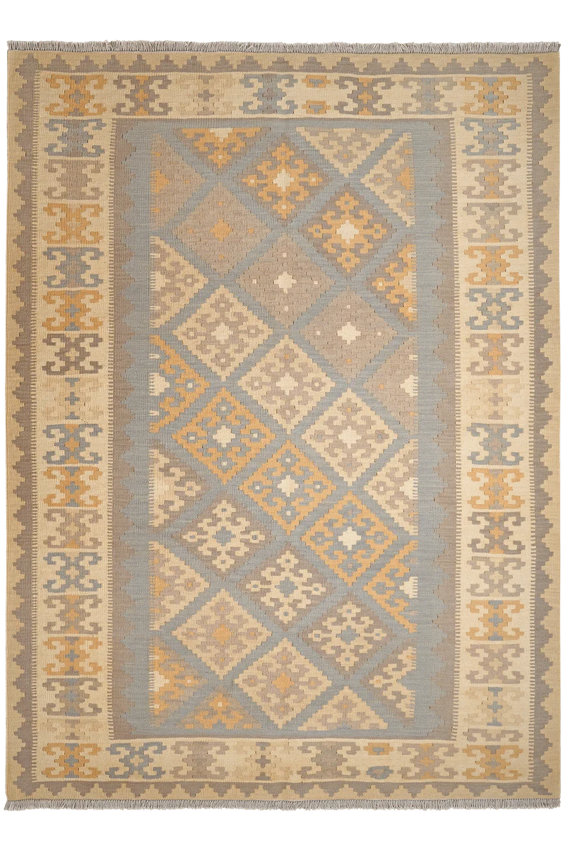 Kelim Gashgai · Handgewebt – Grau, 250x183 cm