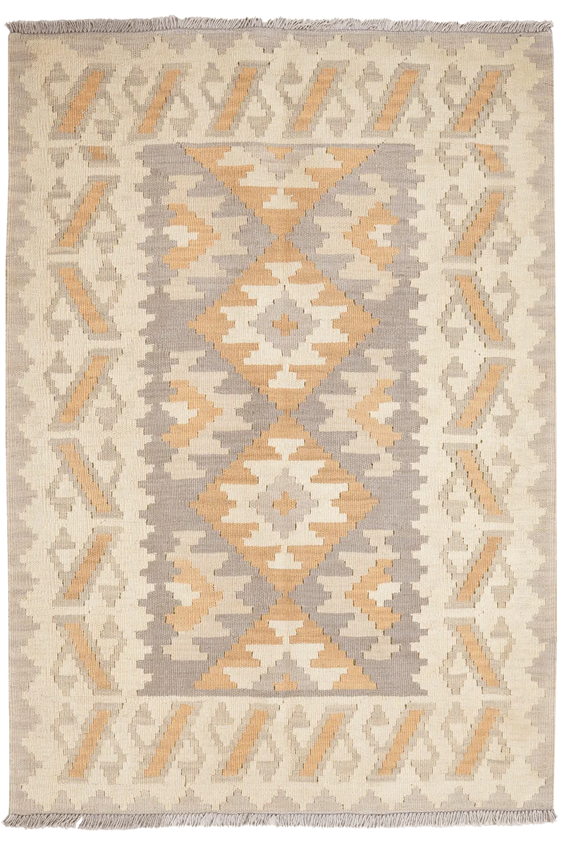 Kelim Gashgai · Handgewebt – Grau, 174x120 cm