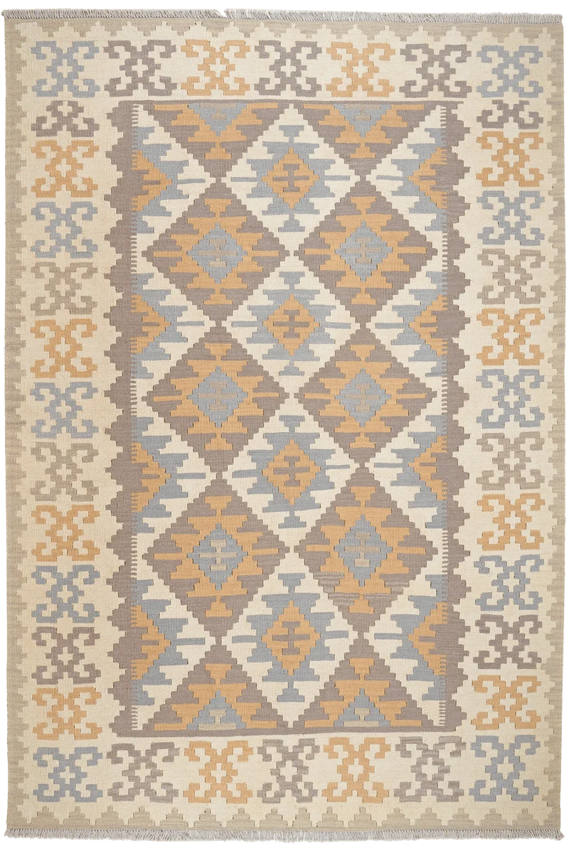 Kelim Gashgai · Handgewebt – Grau, 248x172 cm