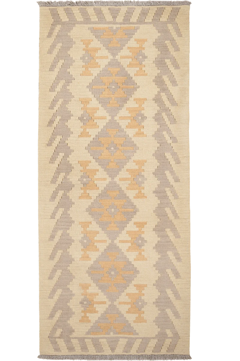 Kelim Gashgai · Handgewebt – Beige, 201x84 cm