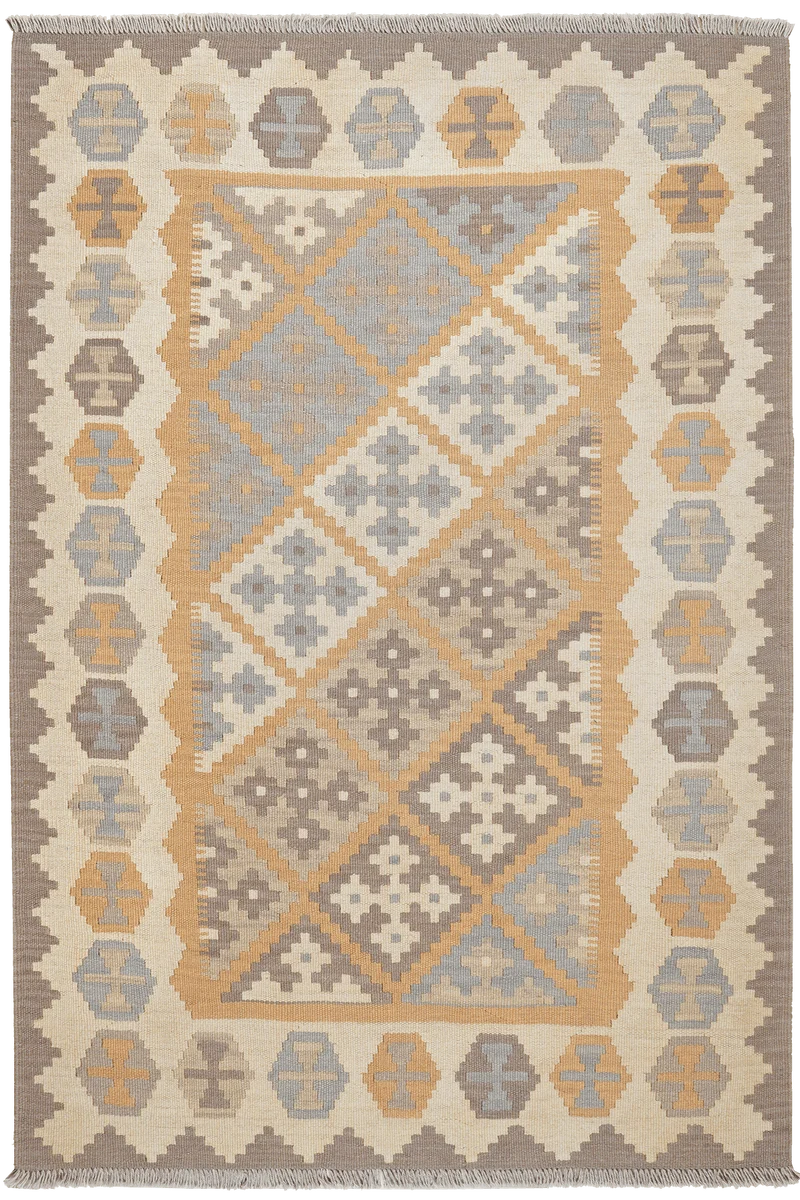 Kelim Gashgai · Handgewebt – Grau, 177x119 cm