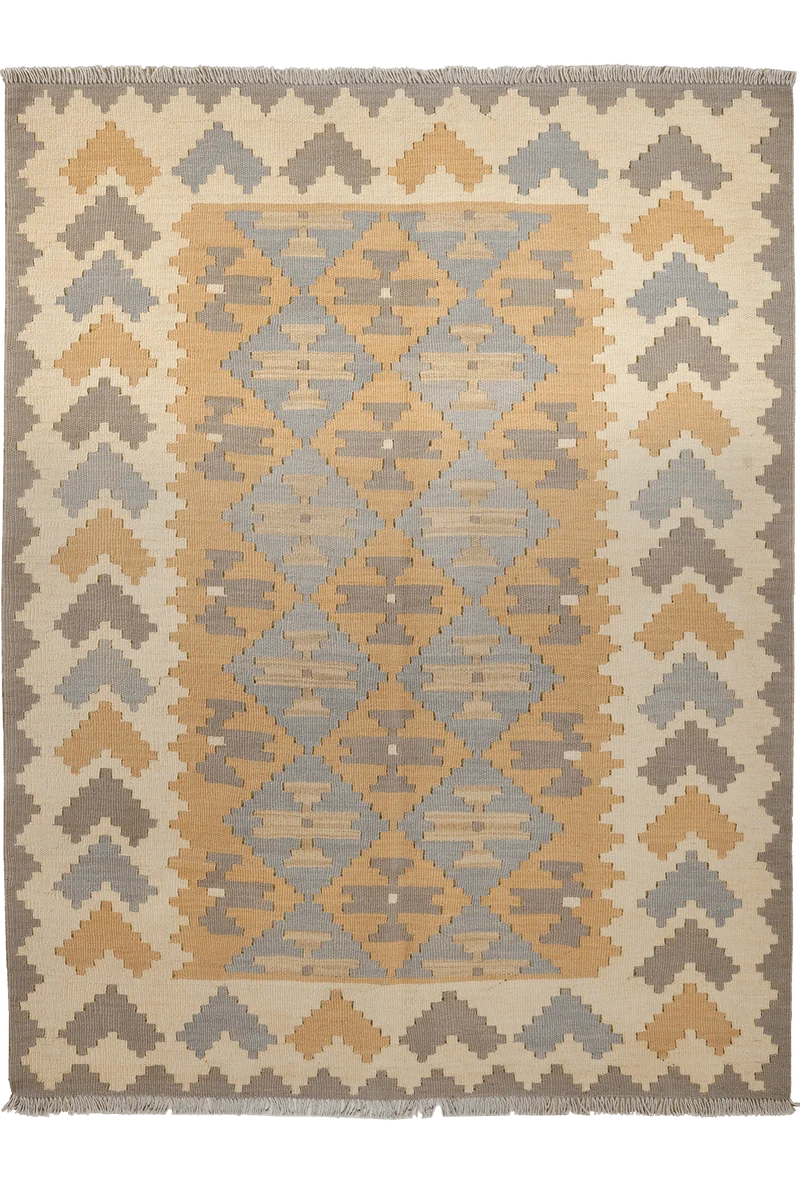 Kelim Gashgai · Handgewebt – Gelb, 192x147 cm