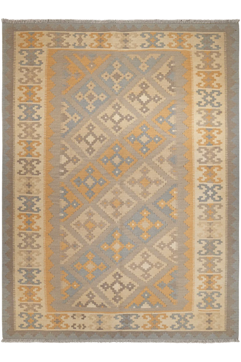 Kelim Gashgai · Handgewebt – Grau, 248x184 cm