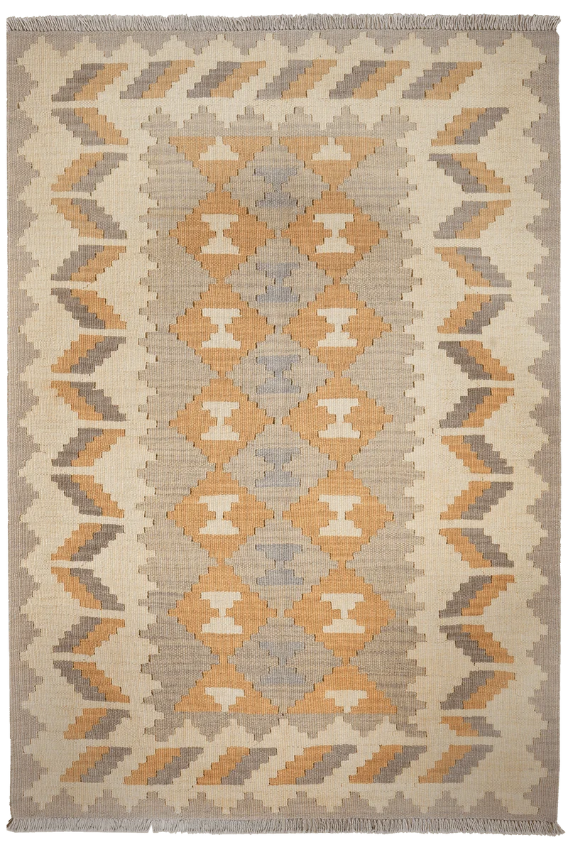 Kelim Gashgai · Handgewebt – Grau, 173x121 cm