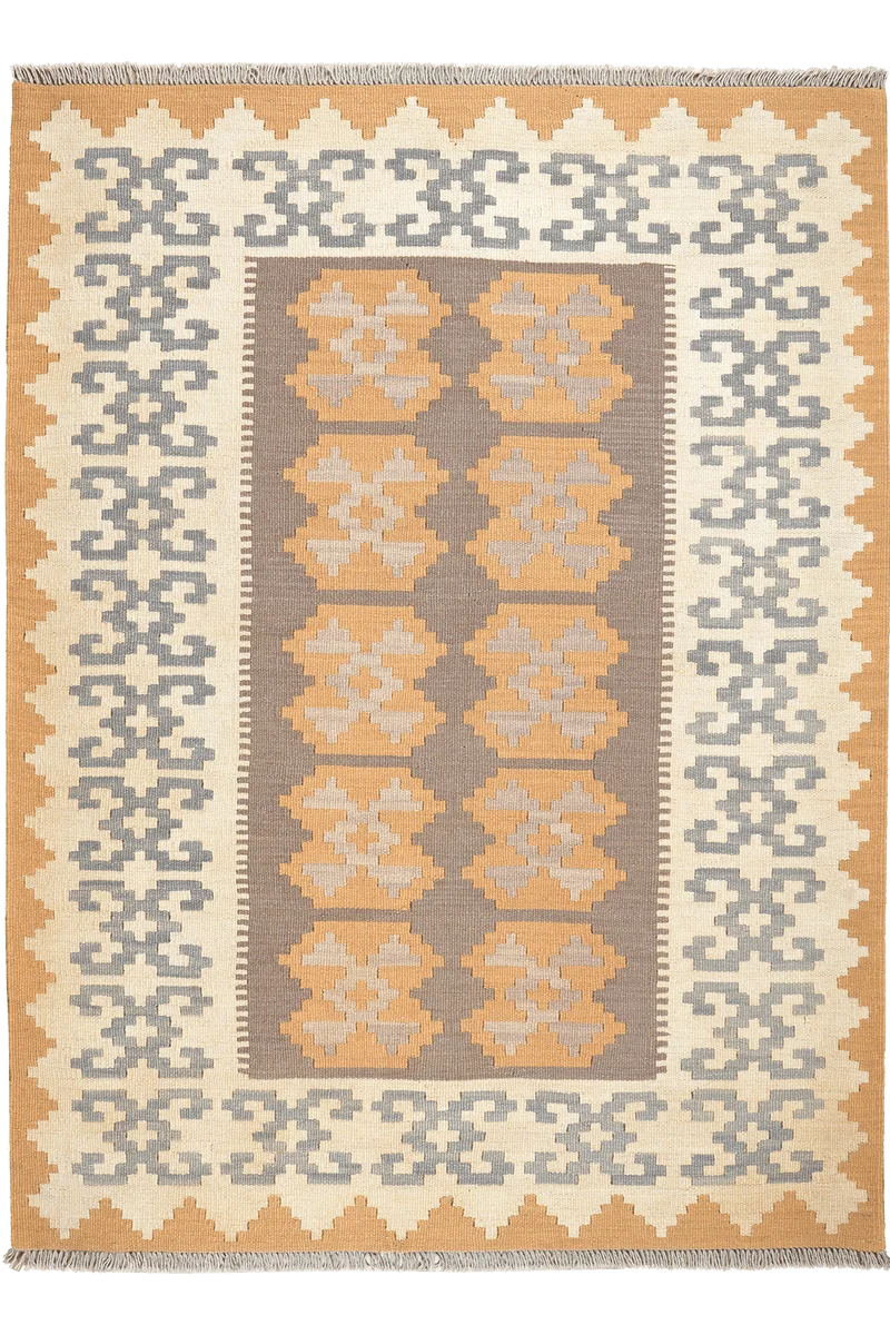 Kelim Gashgai · Handgewebt – Grau, 173x126 cm