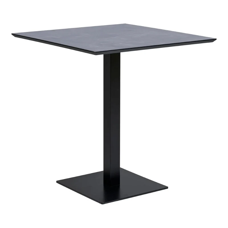 Moderner Esstisch CAFE 70cm schwarz Marmor-Look Metallgestell Bistro