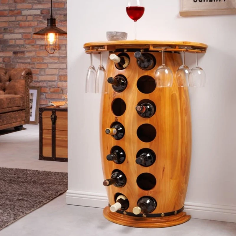 Flaschenregal BOTELLA 84cm natur Weinfass Pienienholz