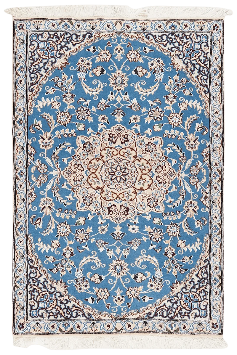 Nain 9La · Handgeknüpft – Blau, 132x88 cm