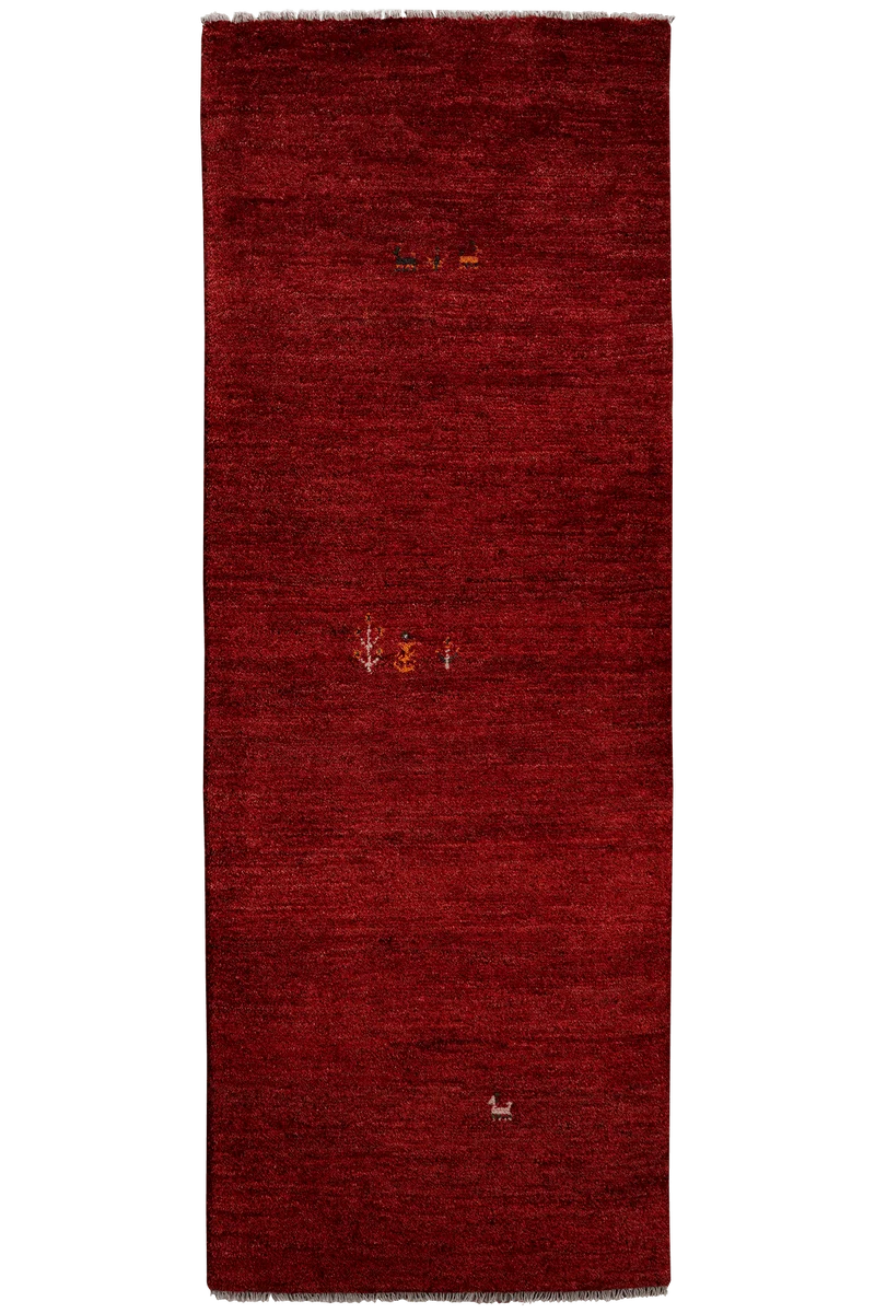 Gabbeh · Handgeknüpft – Rot, 220x81 cm