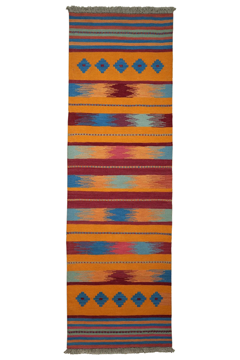 Kelim Gashgai · Handgewebt – Bunt, 212x66 cm