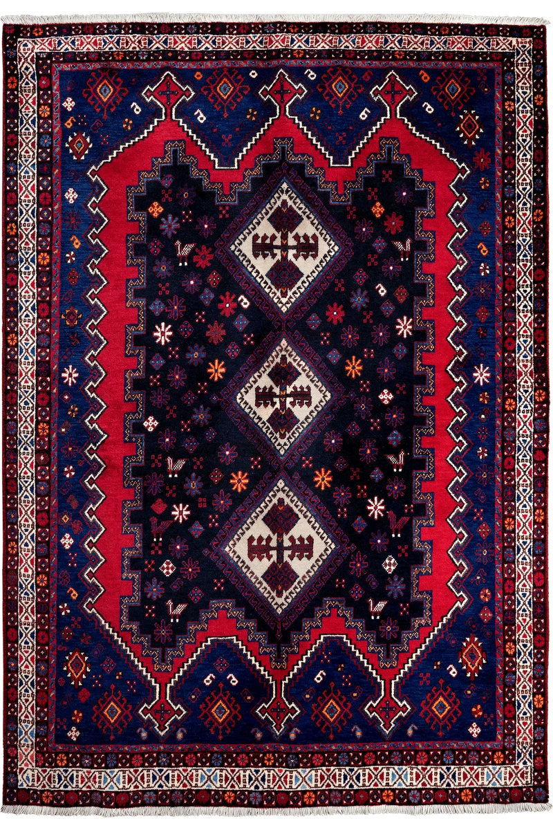 Afshar · Handgeknüpft – Blau, 230x161 cm