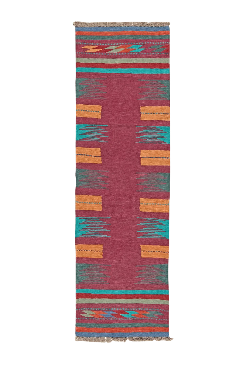 Kelim Gashgai · Handgewebt – Bunt, 212x63 cm