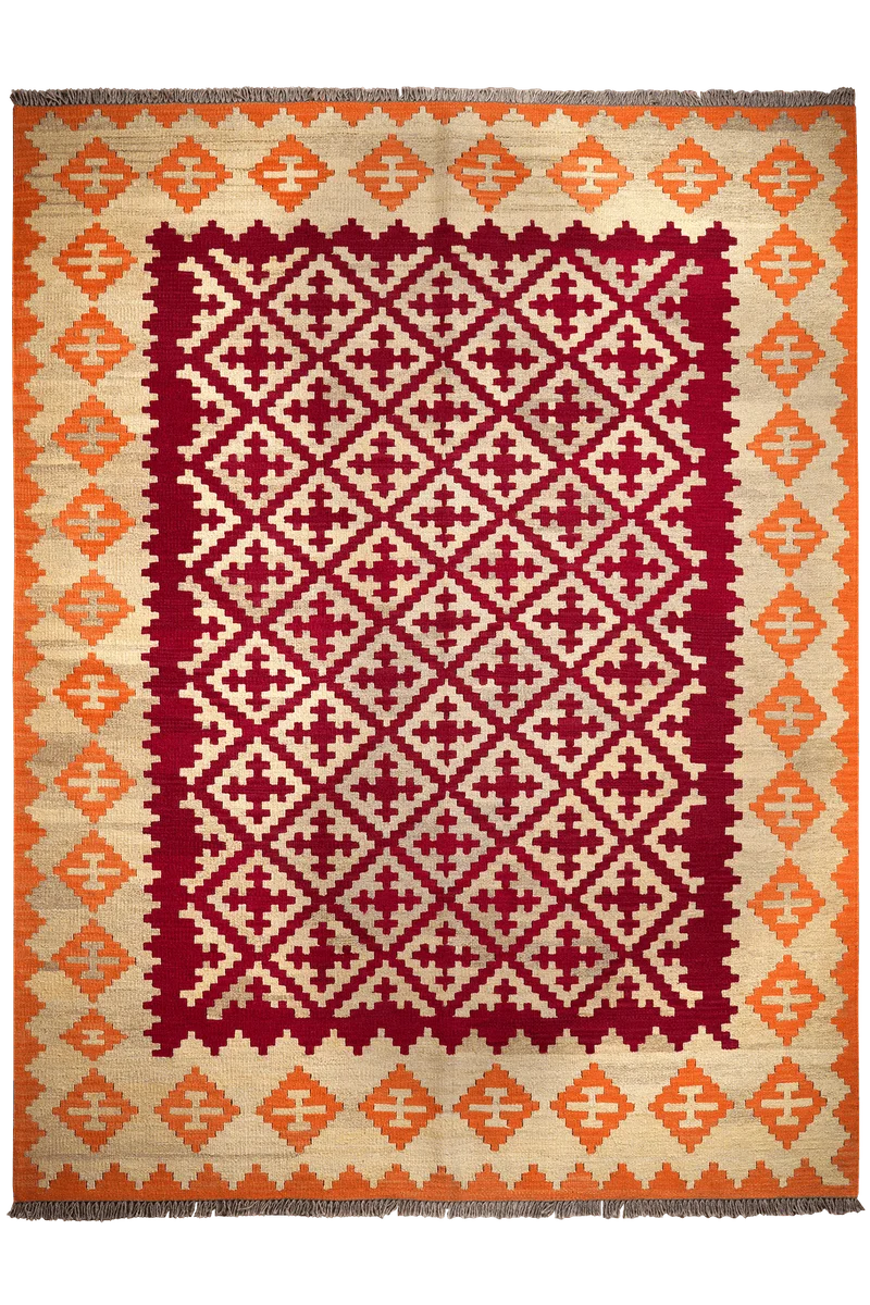 Kelim Gashgai · Handgewebt – Rot, 230x176 cm