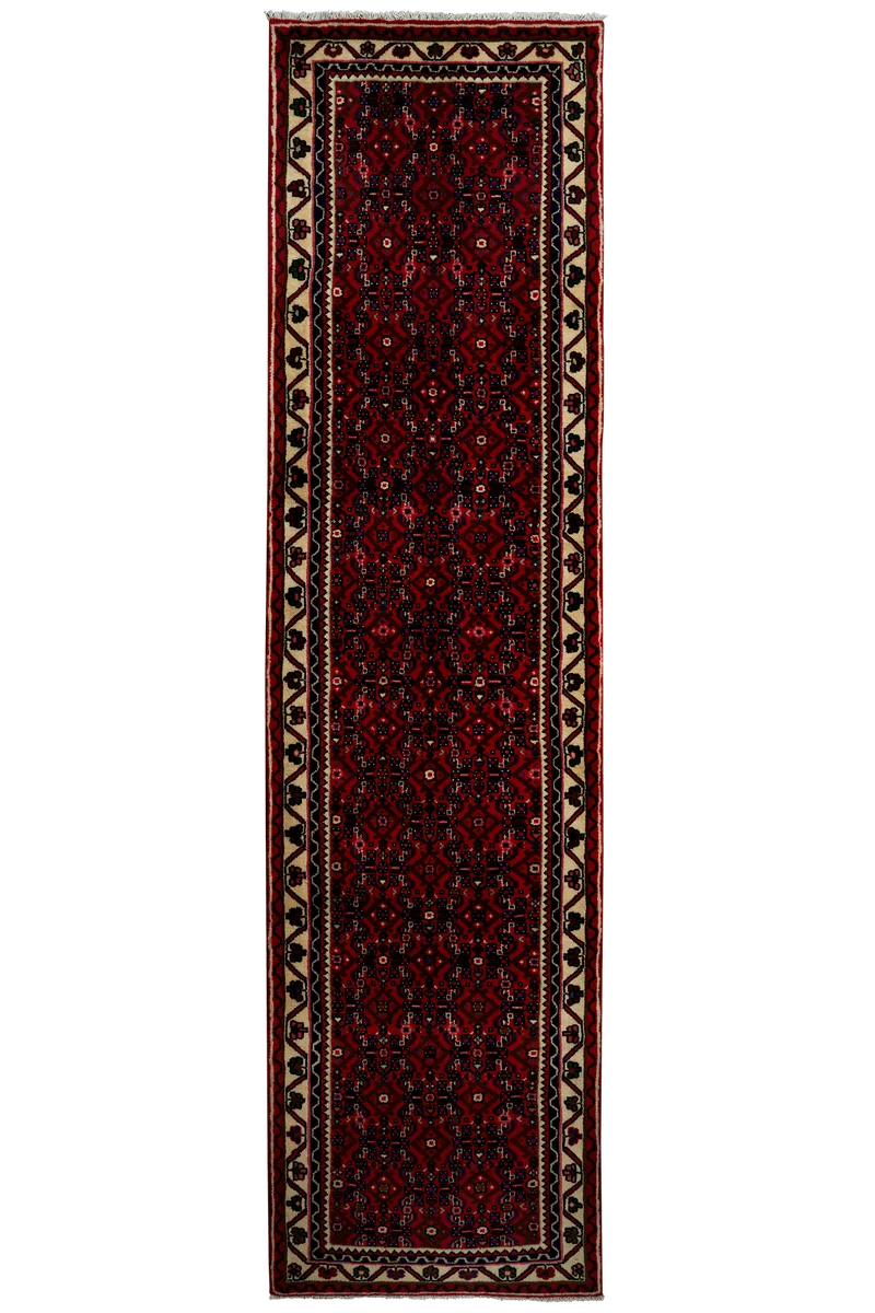 Hosseinabad · Handgeknüpft – Rot, 304x79 cm