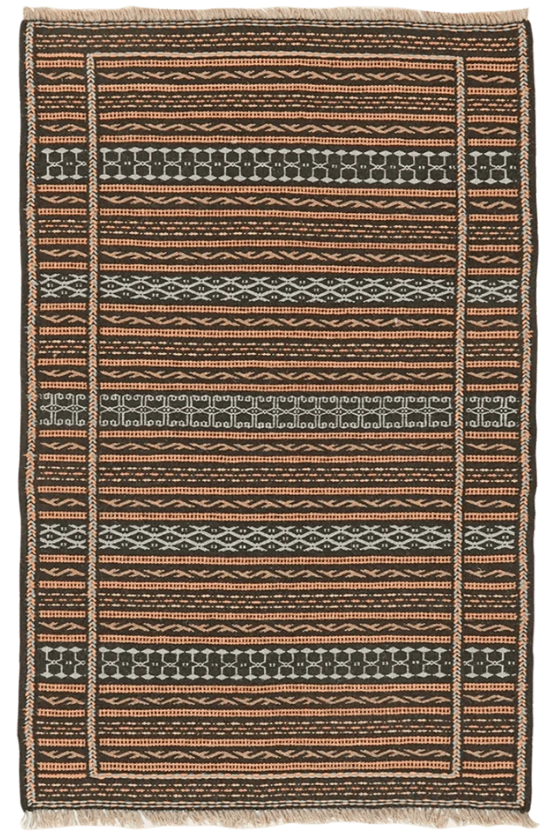 Kelim Kordi · Handgewebt – Schwarz, 125x81 cm