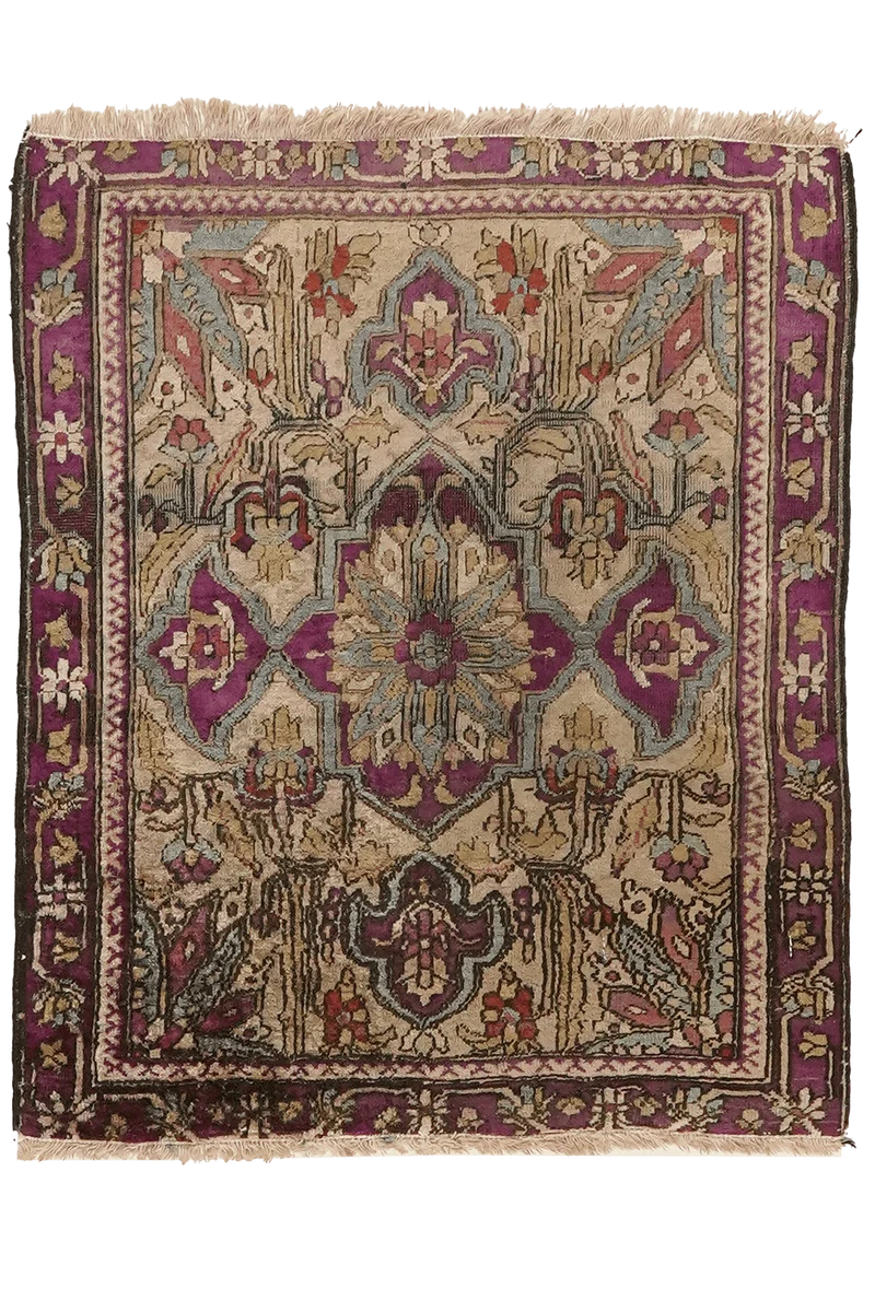Hereke-Seide · Handgeknüpft – Beige, 51x41 cm