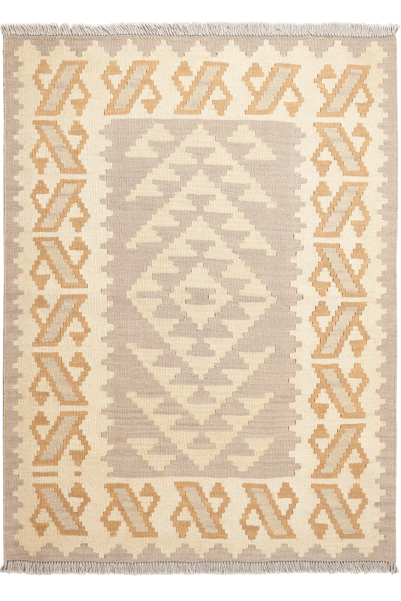 Kelim Gashgai · Handgewebt – Grau, 141x103 cm