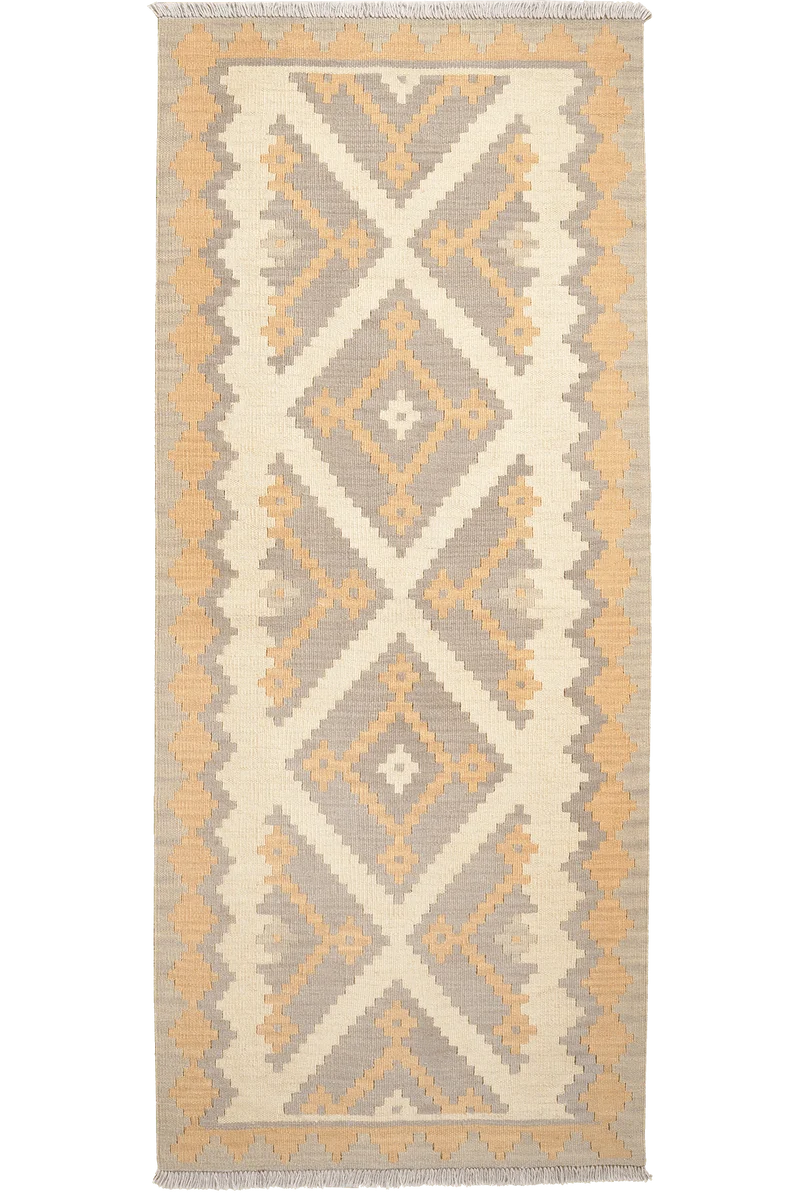 Kelim Gashgai · Handgewebt – Beige, 203x84 cm