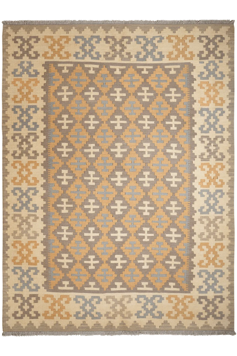 Kelim Gashgai · Handgewebt – Grau, 231x175 cm