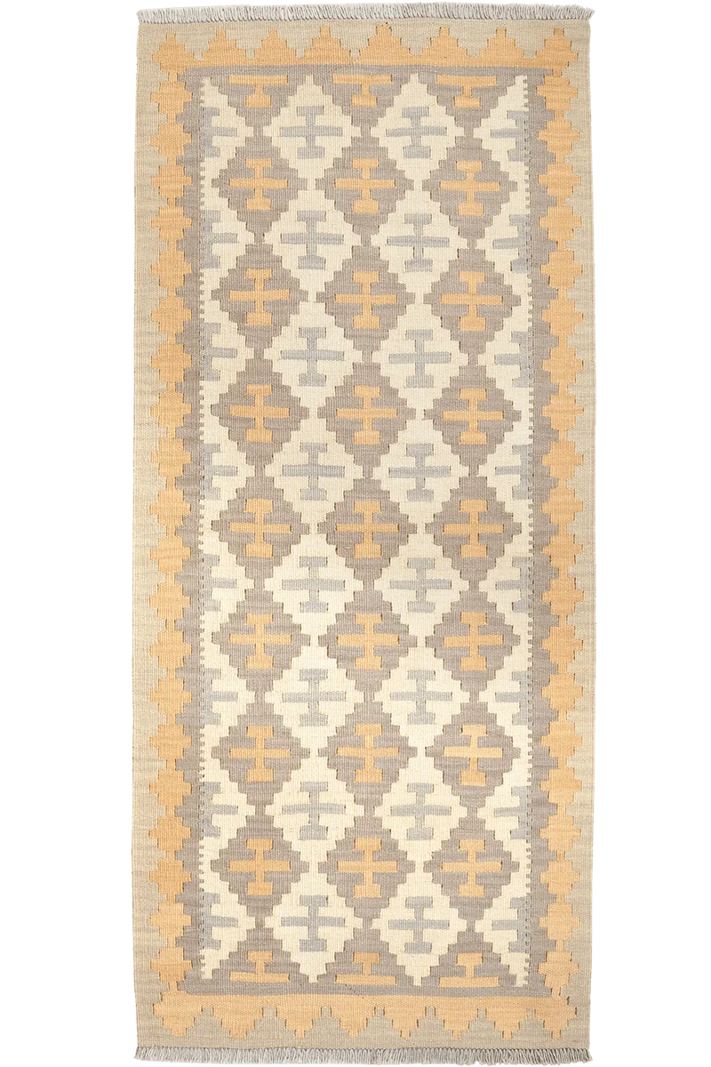 Kelim Gashgai · Handgewebt – Beige, 191x83 cm