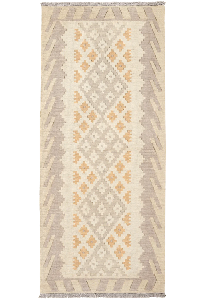 Kelim Gashgai · Handgewebt – Beige, 197x84 cm
