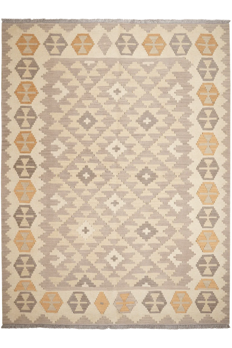 Kelim Gashgai · Handgewebt – Grau, 234x174 cm