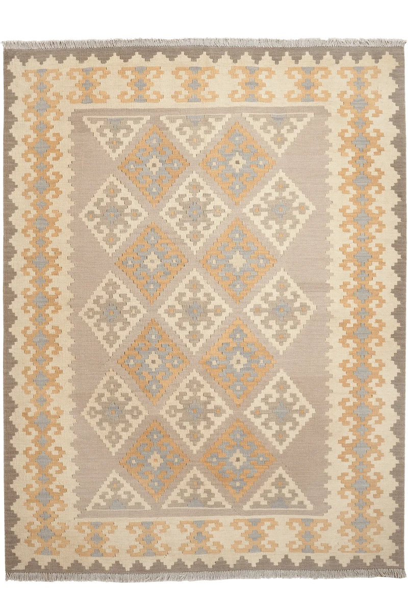 Kelim Gashgai · Handgewebt – Grau, 200x151 cm